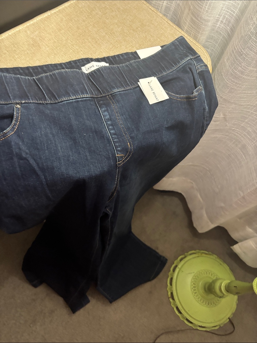 Lane Bryant Dark Blue Flare Wide-Leg Jeans